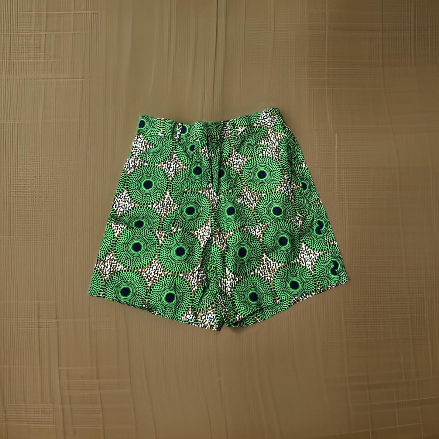 Brown and Green Waves Shorts