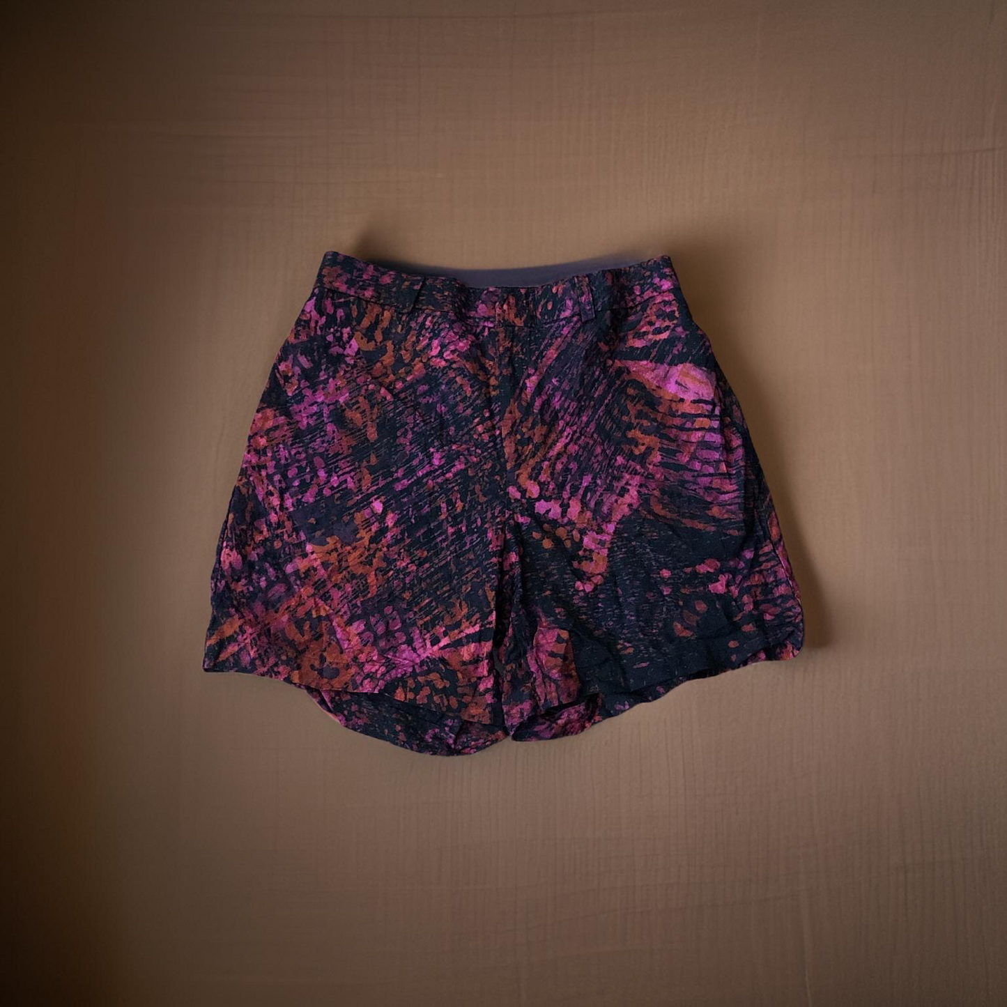 Dark Red and Black Batik Shorts