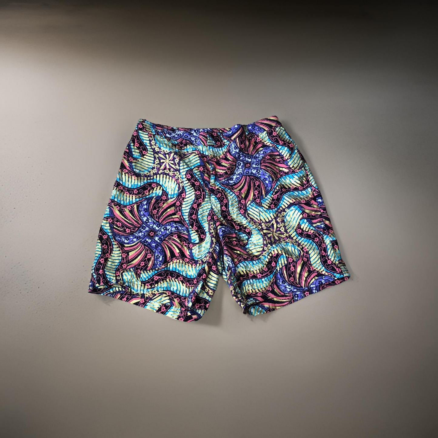 Sea Pink, Purple, and Gold Long Shorts