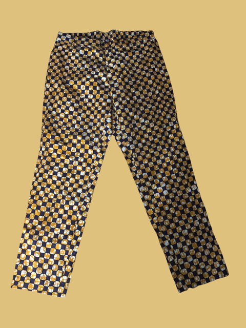 Purple Hexagon Straight Leg Pants