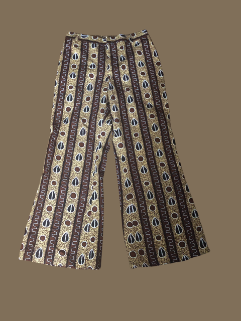 Brown Cowry Shell Wide Leg Pants