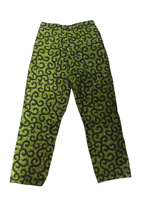 Dark Curly Green Straight Leg Pants