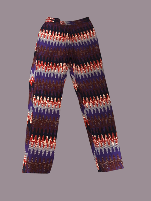 Dark Purple Missoni Print Straight Leg Pants