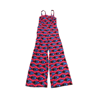 Dark Pink and Blue Print Jumpsuit
