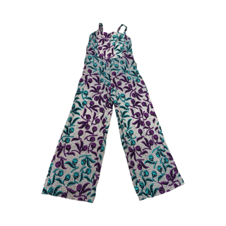 Purple and Blue Flower Bud Print Jumpsuit