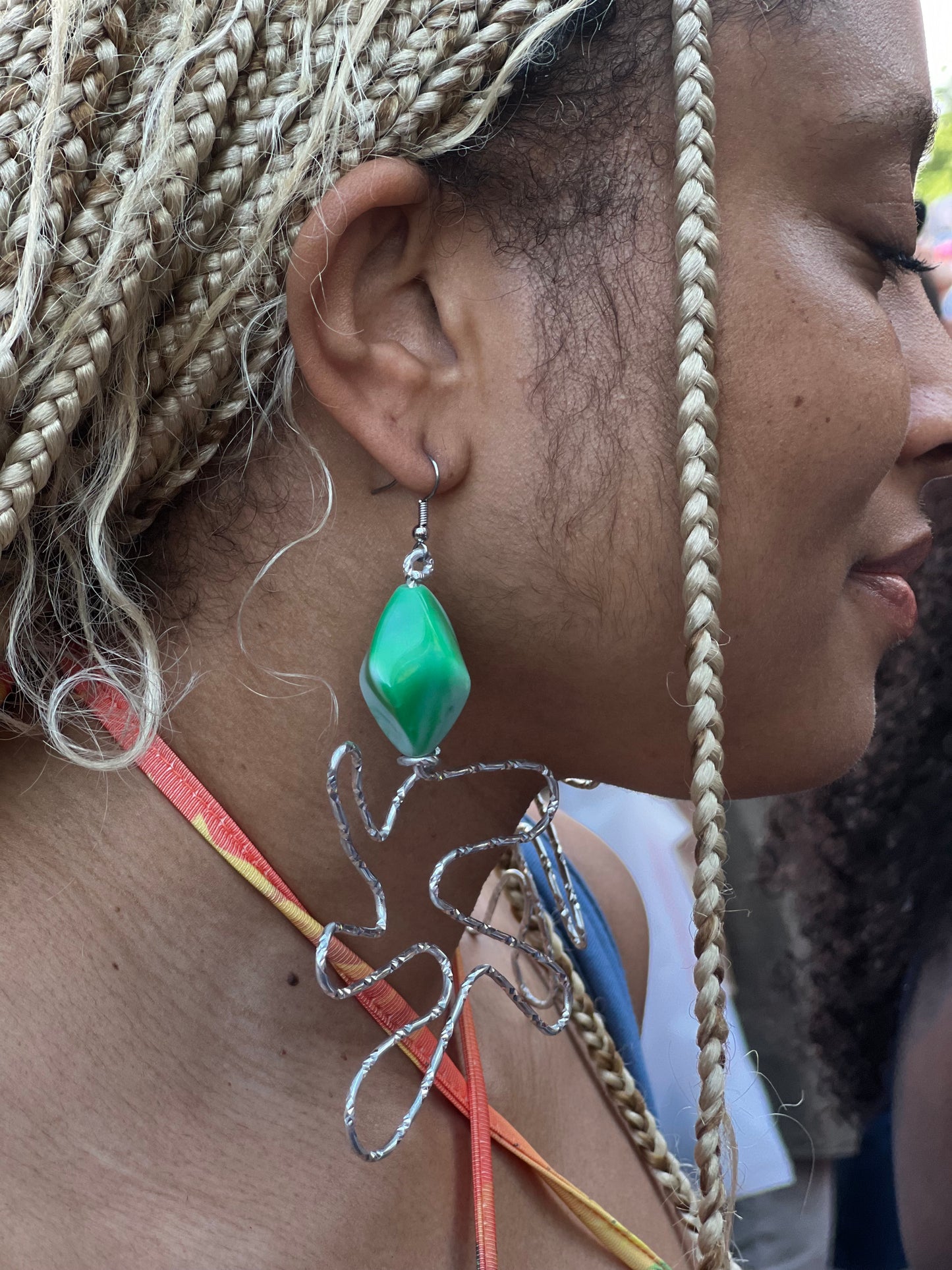 Green Diamond Shape Earrings