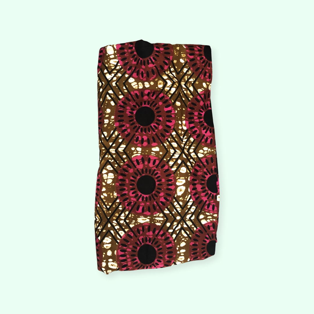 Brown and Pink Flower Headwrap