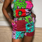 Pink Patchwork Romper