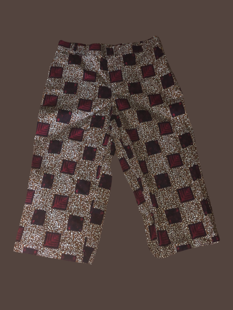 Brown and Red Arrow Wide Leg Culottes