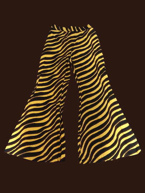Mustard and Black Zebra Print Wide Leg Pants