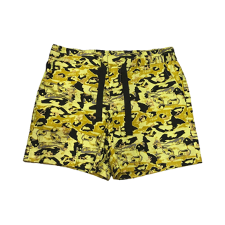 Black and Yellow Drawstring Shorts