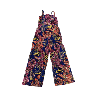 Gold and Pink Flower Print Jumpsuit
