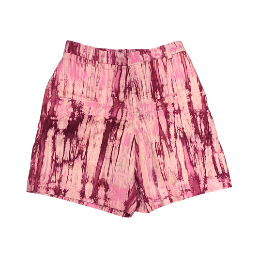 Pink Corduroy Print Shorts