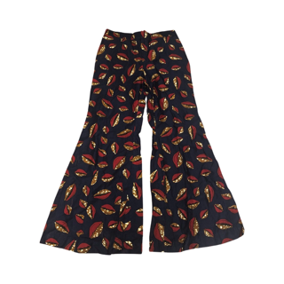 Brown and Red Cowry Shells Wide Leg Pants