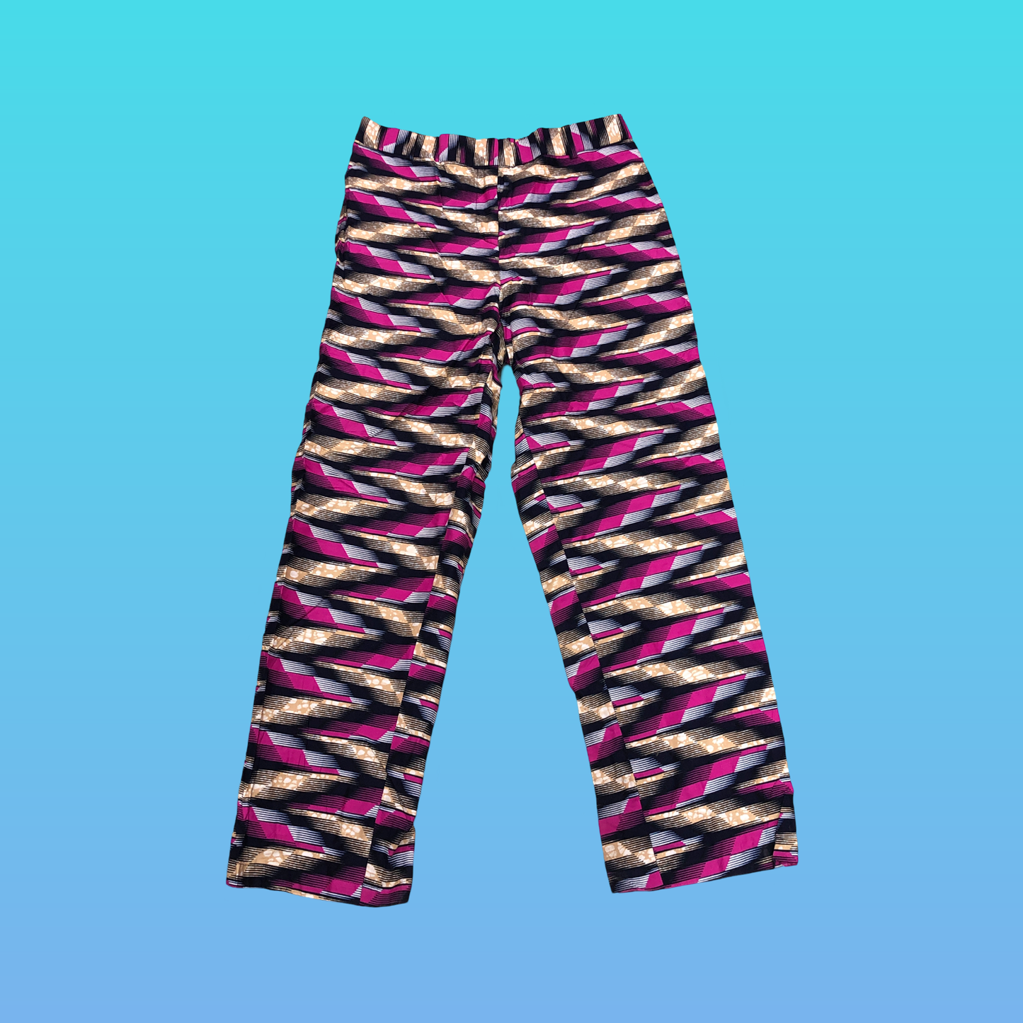 Pink and Tan ZigZag Straight Leg Pants