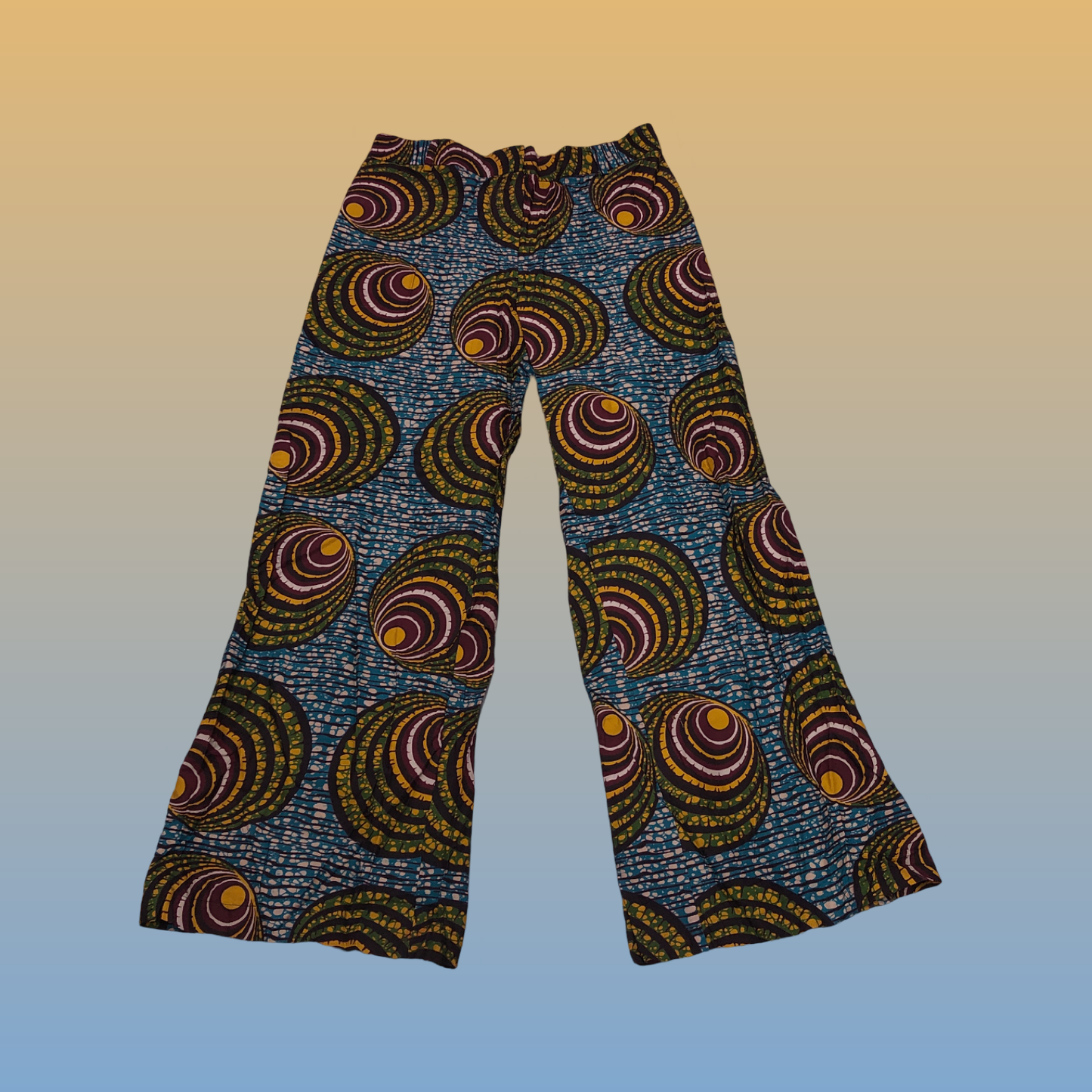 Dark Blue and Yellow Balloon Wide Leg Pants