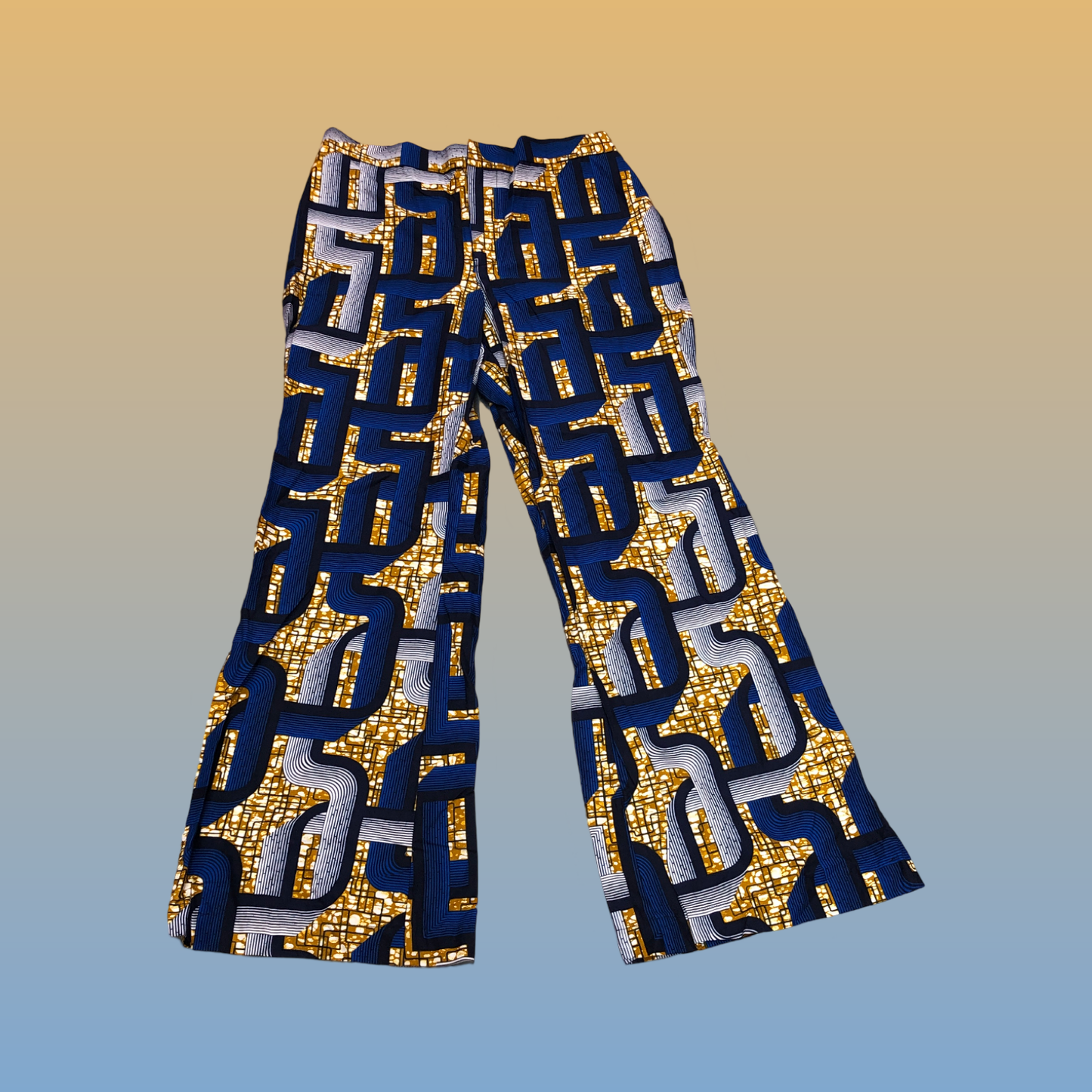 Dark Blue Maze Wide Leg Pants