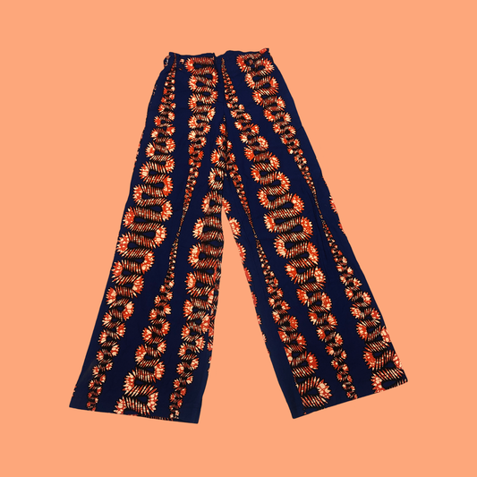 Dark Orange Snake Wide Leg Pants