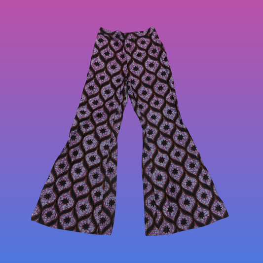 Dark Purple Star Bell Bottom Pants