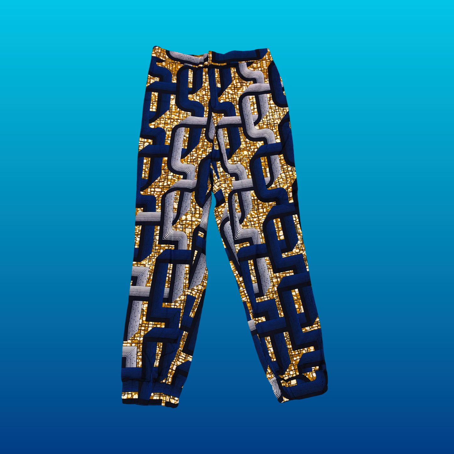 Dark Blue Maze Straight Leg Pants