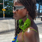 Green String Earrings