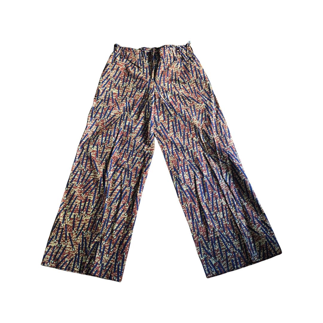 Dark Red and Brown Matchstick Wide Leg Pants