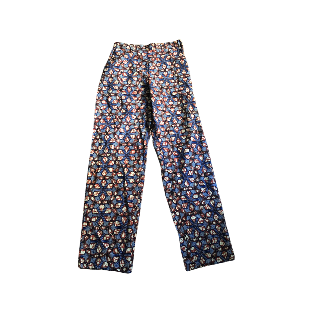 Red and Blue Starfish Print Wide Leg Pants